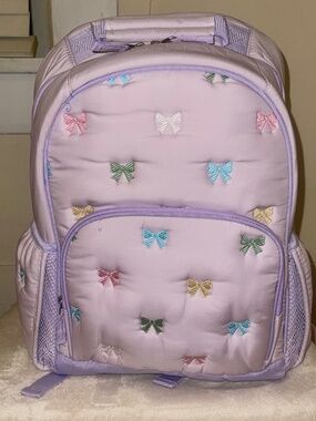 Lavender Puffer Embroidered Bows Pottery Barn Kids Mackenzie Large Backpack